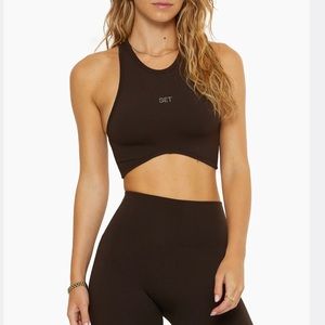 set active ‘sculptflex’ high neck angle bra in espresso